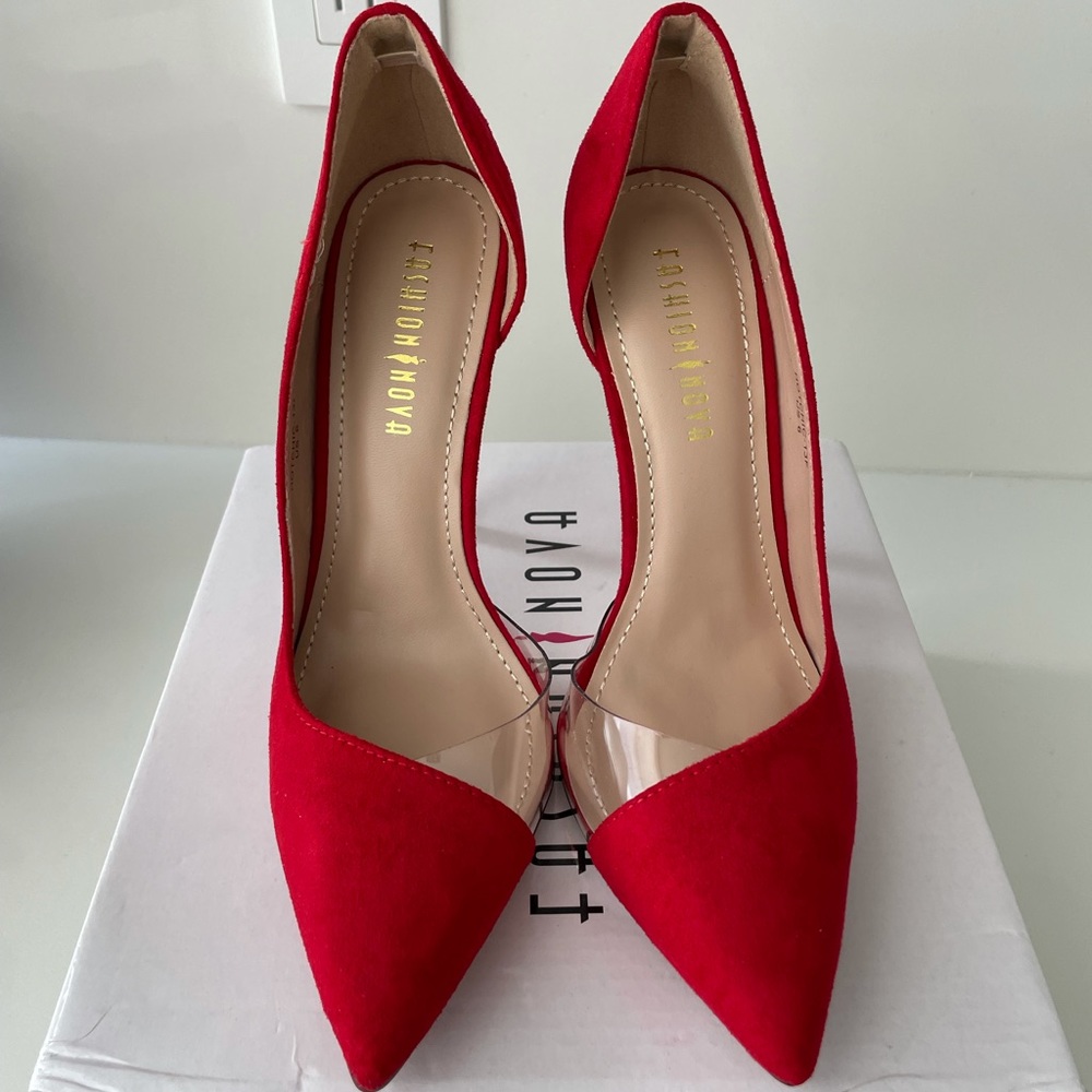 COPY - Red Suede Pumps 6 New